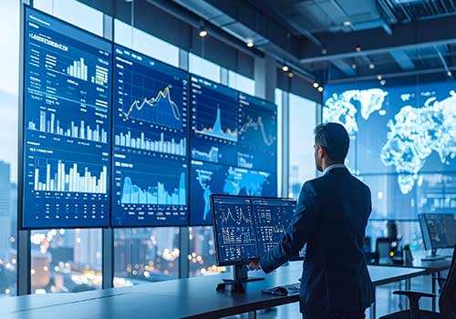 Advanced market analysis and forecasting tools showing data visualization and predictive modeling for investment decisions